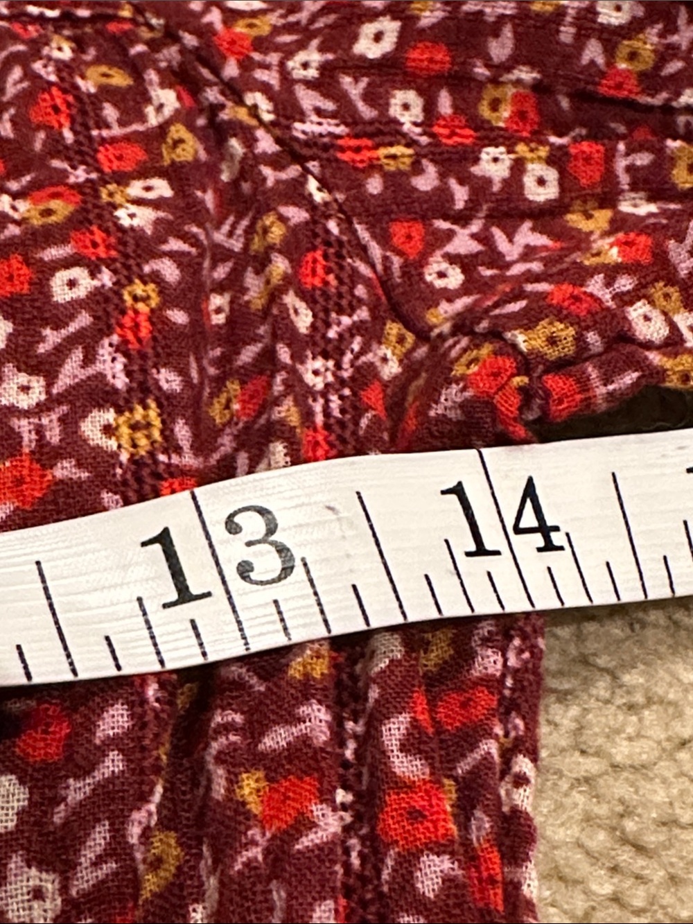 Universal Thread Burgundy Floral Smocked Square-Neck Top - Picture 7 of 8
